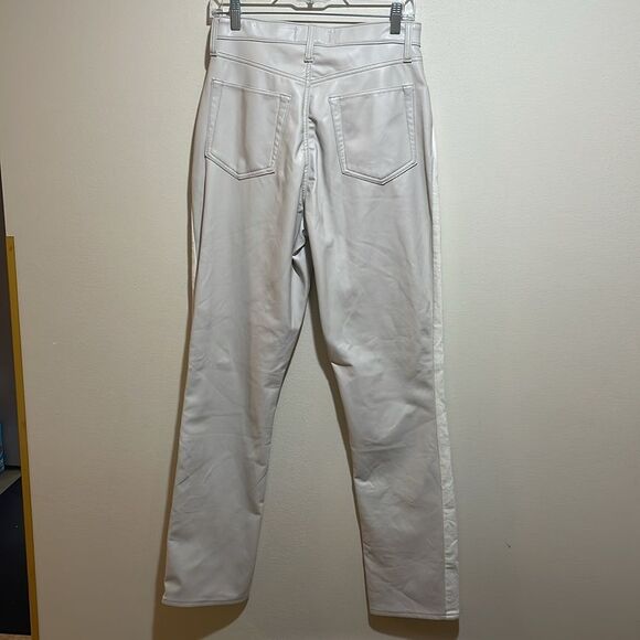 Abercrombie & Fitch LONG Curve Love Slim Straight Faux Leather Denim Jeans 29/8L - Picture 8 of 13